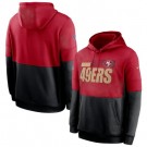 Men's San Francisco 49ers Red Black Sideline Impact Lockup Performance Pullover Hoodie