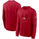 Men's San Francisco 49ers Red Icon Legend Logo Performance Long Sleeve T Shirt