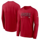 Men's San Francisco 49ers Red Sideline Infograph Lock Up Performance Long Sleeve T Shirt