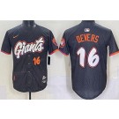 Men's San Francisco Giants #16 Rafael Devers Black 2025 City Connect Limited Jersey