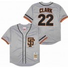 Men's San Francisco Giants #22 Will Clark Gray 1989 Throwback Jersey