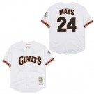 Men's San Francisco Giants #24 Willie Mays White 1989 Throwback Jersey