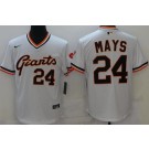 Men's San Francisco Giants #24 Willie Mays White Throwback Cool Base Jersey