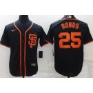 Men's San Francisco Giants #25 Barry Bonds Black Cool Base Jersey