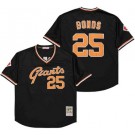 Men's San Francisco Giants #25 Barry Bonds Black Throwback Jersey