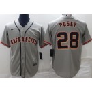 Men's San Francisco Giants #28 Buster Posey Gray Alternate Cool Base Jersey