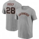 Men's San Francisco Giants #28 Buster Posey Gray Printed T Shirt 112461