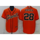 Men's San Francisco Giants #28 Buster Posey Orange Cool Base Jersey