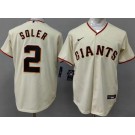 Men's San Francisco Giants #2 Jorge Soler Cream Cool Base Jersey