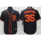 Men's San Francisco Giants #35 Brandon Crawford Black Cool Base Jersey