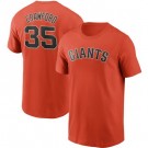 Men's San Francisco Giants #35 Brandon Crawford Orange Printed T Shirt 112207