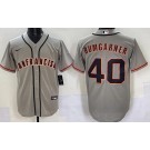 Men's San Francisco Giants #40 Madison Bumgarner Gray Cool Base Jersey