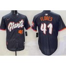 Men's San Francisco Giants #41 Wilmer Flores Black 2025 City Connect Limited Jersey