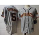 Men's San Francisco Giants #5 Mike Yastrzemski Gray Alternate Authentic Jersey
