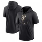 Men's San Francisco Giants Black Lockup Performance Short Sleeved Pullover Hoodie