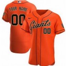 Men's San Francisco Giants Customized Orange Authentic Jersey