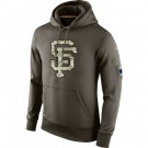 Men's San Francisco Giants Green Salute To Service Printed Pullover Hoodie