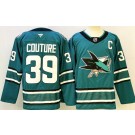 Men's San Jose Sharks #39 Logan Couture Teal Authentic Jersey