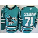 Men's San Jose Sharks #71 Macklin Celebrini Teal Authentic Jersey