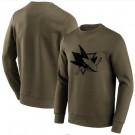 Men's San Jose Sharks Khaki Iconic Preferred Logo Graphic Crew Sweatshirt