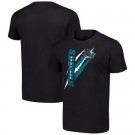 Men's San Jose Sharks Starter Black Color Scratch T Shirt