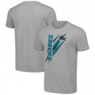 Men's San Jose Sharks Starter Gray Color Scratch T Shirt