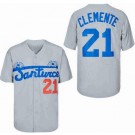 Men's Santurce Crabbers #21 Roberto Clemente Gray Baseball Jersey