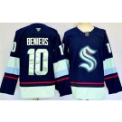 Men's Seattle Kraken #10 Matthew Beniers Navy Authentic Jersey