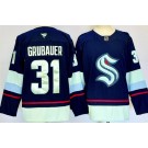 Men's Seattle Kraken #31 Philipp Grubauer Navy Authentic Jersey