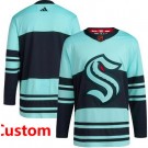 Men's Seattle Kraken Customized Teal 2022 Reverse Retro Authentic Jersey