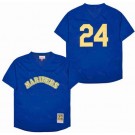 Men's Seattle Mariners #24 Ken Griffey Royal Blue Mesh Throwback Jersey