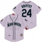Men's Seattle Mariners #24 Ken Griffey White 1995 Throwback Jersey