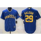 Men's Seattle Mariners #29 Cal Raleigh Blue 2023 City Connect Cool Base Jersey