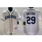 Men's Seattle Mariners #29 Cal Raleigh White Cool Base Jersey
