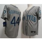 Men's Seattle Mariners #44 Julio Rodriguez Gray Team Logo Cool Base Jersey