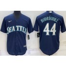 Men's Seattle Mariners #44 Julio Rodriguez Navy Cool Base Jersey