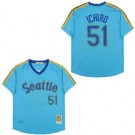 Men's Seattle Mariners #51 Ichiro Suzuki Blue 2010 Throwback Jersey