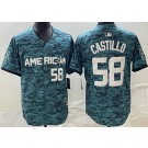 Men's Seattle Mariners #58 Luis Castillo Aqua 2023 All Star Cool Base Jersey