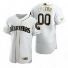 Men's Seattle Mariners Customized White Gold 2020 FlexBase Jersey
