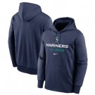 Men's Seattle Mariners Navy Authentic Collection Dugout Pullover Hoodie