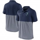 Men's Seattle Mariners Navy Stripes Patchwork Polo