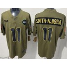 Men's Seattle Seahawks #11 Jaxon Smith Njigba Limited Green 2025 Salute To Service Jersey