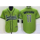 Men's Seattle Seahawks #11 Jaxon Smith Njigba Limited Green Baseball Jersey