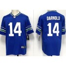 Men's Seattle Seahawks #14 Sam Darnold Limited Blue Throwback Vapor Jersey