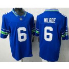 Men's Seattle Seahawks #6 Jalen Milroe Limited Blue Throwback FUSE Vapor Jersey