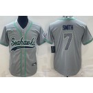 Men's Seattle Seahawks #7 Geno Smith Limited Gray Baseball Jersey