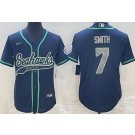 Men's Seattle Seahawks #7 Geno Smith Limited Navy Baseball Jersey