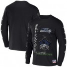 Men's Seattle Seahawks Black NFL x Staple World Renowned Long Sleeve T Shirt