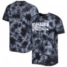 Men's Seattle Seahawks Black Resolution Tie Dye Raglan T Shirt
