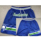Men's Seattle Seahawks Blue Throwback Just Don Shorts